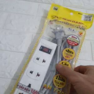 Ổ CẮM ĐIỆN KÉO DÀI ĐA NĂNG CHÍNH HÃNG HONJINDA HJD 0113R DÂY DÀI 5M CẦU CHÌ TỰ ĐỘNG CHỐNG QUÁ TẢI