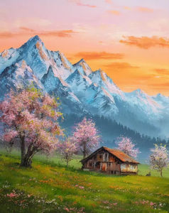 Kayou | 5D DIY Diamond Painting Kit Lawn Wooden House Scenery Art Full Drill Rhinestone Mosaic Wall Decor Craft Kit Home Gift