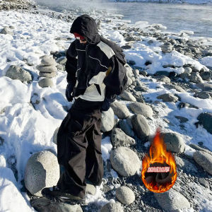 Thickened Fleece Winter Trousers Mens Spring Autumn Waterproof Windproof Skiing Workwear Pants Northeast China -40 Degrees Cold Resistant