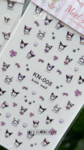 Kids Nail Sticker | Kuromi & Cinnamoroll Style | Cute Cartoon Design | Peel & Stick | Safe for Kids