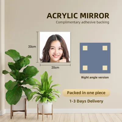 Square Shape Acrylic Wall Mirror Stickers 40/60cm Flexible Make Up Mirror Home Decor
