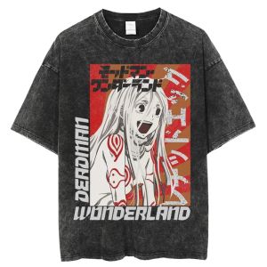 Bandai | T-Shirts Print T-Shirt Short Top Y2k Summer Harajuku Tops Hot Japanese Anime Deadman Wonderland T Shirt Washed