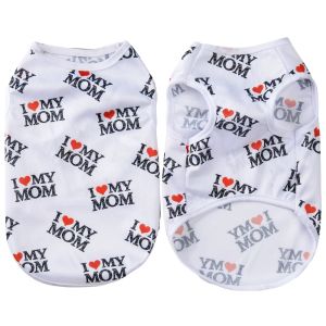 Soft Pet Cat Clothes For Summer Breathable Pets Shirt Vest Lightweight Cute Letter Print Kitty Pullover For Cats Puppy Outfits