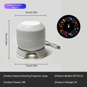 360° Rotating LED Ocean Projector Night Light USB Powered Starry Sky Lamp Dynamic Projection Ambient Lighting For Bedroom