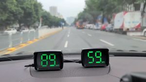 Universal Car Hud Head Up Display Dual Chips Smart Digital Speed Meter Hd Lcd Display Plug And Play With Led Large Font Display For All Cars Buses Trucks