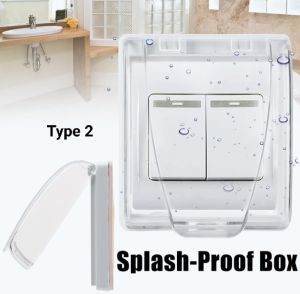 Socket Kalis Air BathroomOutdoor/Indoor Weatherproof PVC Switch / Socket CoverSocket Protector Electric Plug Cover Transparent Switch Cover Child Safety Box Waterproof Box Bathroom Supplies