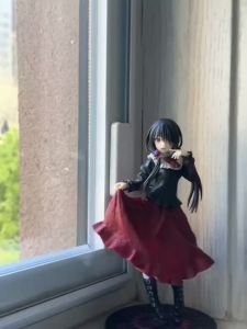 Bandai | DATE a LIVE Tokisaki Kurumi Anime Figure - Cute Girl Model Toy in Black Dress PVC Standing Ornament for Car Decor
