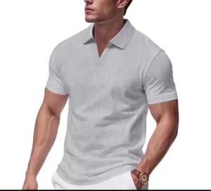 Summer Sports And Leisure Slim Fit T-Shirt Fashionable Mens Golf Polo Shirt Open Neck Breathable Quick Drying Short Sleeved Top