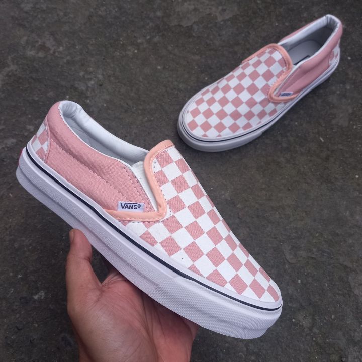 Sepatu Vans5 Slip On Checkerboard Peach Womens Slip On Catur