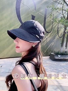 หมวกกันแดด สไตล์เกาหลี ของแท้ 100% หมวก บักเก็ต หมวกปีกกว้าง มีตะขอเกี่ยวหน้ากาก เหมาะสำหรับ ใส่กับหางม้า ป้องกันรังสียูวี ปรับขนาดได้ ระบายอากาศ ได้ดี แห้งไว หมวกผู้หญิง เครื่องประดับแฟชั่น เหมาะ สำหรับฤดูร้อน