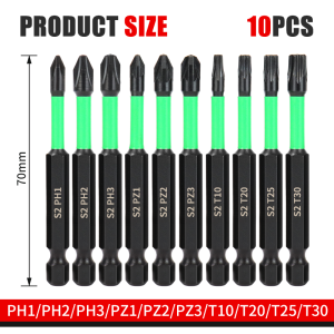 Strong Magnetic Cross Screwdriver Bits S2 High Hardness Anti-shock Batch Head Non-slip Impact Driver Bit Sets