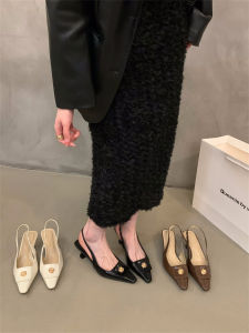 เรียบหรู สีดำ สไตล์โรมันชี้ Toe รองเท้าส้นสูงรองเท้าเดียวสําหรับผู้หญิง ฤดูร้อน ทันสมัย รองเท้าเจ้าสาว Luxury Sensation