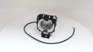 Lampu Sorot LED Sepeda Motor dengan Bukaan Mata Malaikat Dua Warna Lampu Depan Motor Balok Tinggi/Rendah untuk Mengemudi dan Berlari di Skuter Listrik