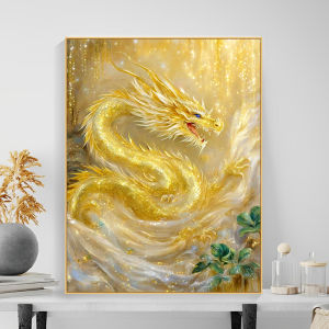 Gold and White Dragon DIY Painting Set