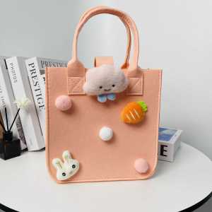 New Cartoon Felt Bag Large Capacity Satchel Shopping Bag Thickened Mummy Bag Internet Celebrity Hundred Days Banquet Gift Gift Gift