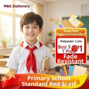 M&G | Breathable Colorfast Anti-wrinkle Standard Children Special Polyester Red Scarf 1.2m