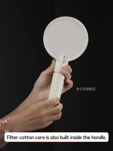High Pressure 3-Mode Filtered Shower Head 4 Filter Inserts Filter Softening Remove Chlorine Cream White Spa-Style Rainfall Easy To Clean