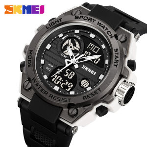 SKMEI เคสกระจกเรซินกันน้ำ50เมตรการเคลื่อนที่ไฟฟ้า ABS + ซิงค์อัลลอยสายทีพียูแฟชั่นนาฬิกาสำหรับผู้ชาย2360