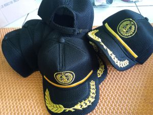 Topi Pramuka custom nama model perwira Topi Pembina Bahan Jaring Dobel Mes