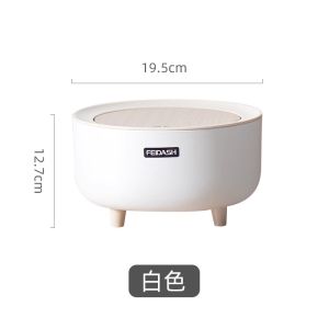 Adorable High-Heeled Floor Standing Trash Can Living Room Square Body Plastic Storage Bin Japanese Simple Log Style Press Open Lid