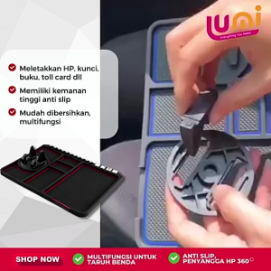 Phone Holder Tatakan HP Alas Mobil Dashboard 3 in 1 Anti Slip Mounting Dudukan Handphone Car Multifungsi Universal Stand Karpet Dasboard Matras Pad Tidak Licin