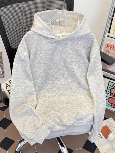 เสื้อสเวตเตอร์มีฮู้ดสไตล์อเมริกันลำลองสำหรับผู้ชายพร้อมลายที่ถักปักแบบย้อนยุค แจ็คเก็ตเสื้อสเวตเตอร์แบบสวมหัวแขนยาว