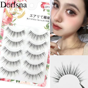 Dorisna 5 cặp lông mi giả mềm chân trong suốt siêu tự nhiên Lông mi giả Cils 3D Lông mi giả mở rộng tái sử dụng