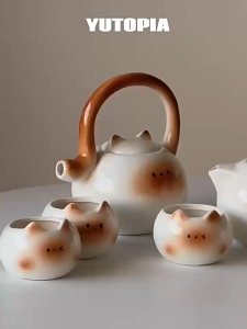 Creative Cute Water Set Tea Set Teapot Teacup Ceramic Set Small Fresh Home Living Room Entertaining Drinking Cup