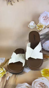 Womens non-slip Soft soled Cross strap Outdoor Retro Fashion Slipper 2998