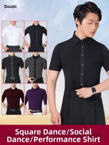 DANBAOLUO | Dance Shirts for Men Short Sleeve and Mid-Sleeve