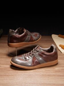 Handmade Heavy Washed Leather Deqin Shoes Mens Retro Board Shoes Wear-resistant Lightweight Casual Handmade Sports Shoes