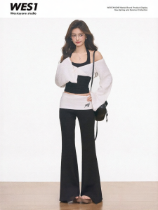 Designed Knit Top Two-piece Set Women Casual Pants