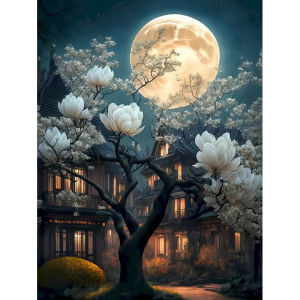 Diy Oil Painting By Numbers Beautiful Courtyard Acrylic Paint Drawing By Numbers Canvas Landscape Picture For Home Dec