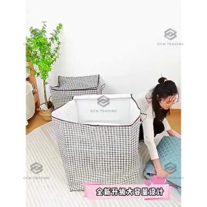 OCM 100L/140L/180L Clothes Storage Box Organizer Foldable Large Storage Bag Bakul Baju Kotak Simpanan 储物盒