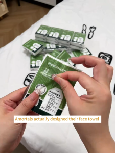 AMORTALS handkerchief Facial Tissue travel Portable Facial Towel 1pcs Soft and Skin-Friendly Cleansing Towel wipes尔木萄手帕洗脸巾棉柔巾洁面巾小包旅行装