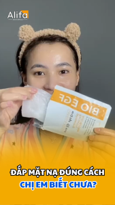 Hộp 10 miếng Mặt nạ dưỡng ẩm phục hồi da 25ml- Mặt nạ dưỡng da dưỡng trắng da Alifa BIO EGF được chiết xuất từ collagen
