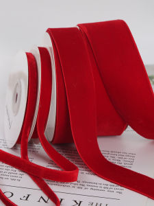 ริบบิ้นผ้านุ่มสำหรับตกแต่ง สายริบบิ้น DIY Handmade Velvet Double-sided Wool ซิประดับ เคเบล Baking วัสดุตอกยู่ ริบบิ้นผ้าส่วนบนเล็กเส้นเดียว