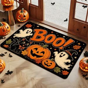 VIKAMA Cartoon Cat Halloween Doormat Non-Slip Indoor/Outdoor Entryway Rug Home Entryway Holiday Decorative Rug Home Decor
