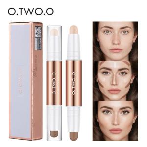 Matte Finish Concealer Stick Double Head Chống Thấm Nước Lâu Trôi Làm Sáng Da & Bút Tạo Khối Cho Mọi Loại Da