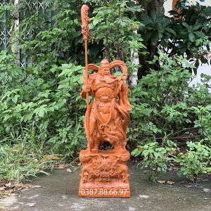 Tượng quan công quan văn trường cao 60cm và 80cm chất liệu gỗ hương nguyên khối