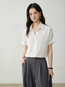 YAKEJIA | Casual Daily White Linen Short Sleeve Shirt