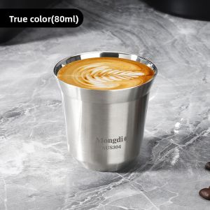 MONGDIO | Italian Coffee Concentration Cup Measuring Cup Stainless Steel Extraction Cup