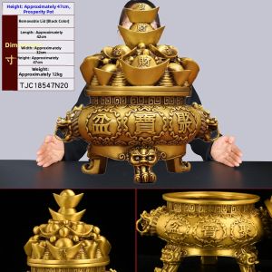 FENGSHUIGE | Five Deity Wealth Attraction Copper Piggy Bank