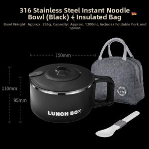 LUTUMEI | Stainless Steel 316 Thermos Food Bowl Large Capacity