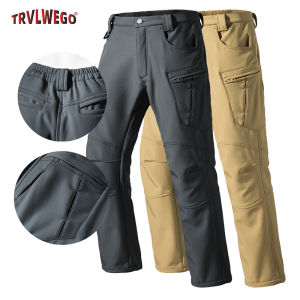 Mens Winter Tactical Cargo Pants Multi-Pocket Waterproof Outdoor Camping Travel Sports Workwear Casual Trousers