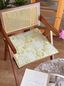 New Chinese Style Redwood Dining Chair Pad Dong Fang Embroidery Breathable Anti Slip Spring Summer Chair Cushion Soft Home Fabric