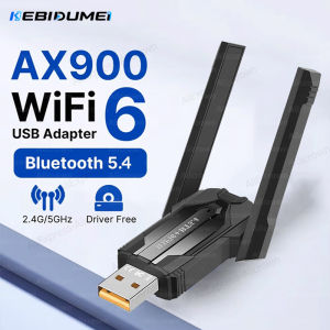 Kebidumei | ﻿ KEBIDUMEI WIFI6 AX900 USB WiFi Bluetooth 5.4 Wireless Adapter 2.4G+5GHz 2 Antennas 900Mbps Network Card Receiver For WIN 10/11