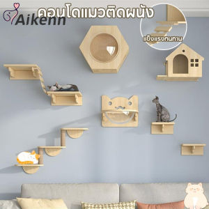 Aikenn กล่องแมวติดผนัง DIY คอนโดแมวติดผนัง คอนโดแมว ติดผนัง แข็งแรงทนทาน ติดตั้งง่าย