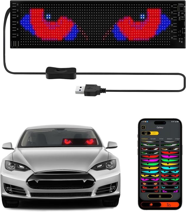 1/2 pcs Evil Eye LED Screen Matrix Display Panel with Bluetooth App ...