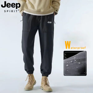 Jeep Charge sports pants for autumn/winter 2024 outdoor windproof waterproof and plush work pants with thickened lamb wool